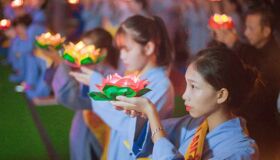 Mekong Lantern Release Vu Lan Festival
